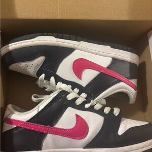 Nike Dunk Low GS in Dark Obsidian and Fierce Pink
